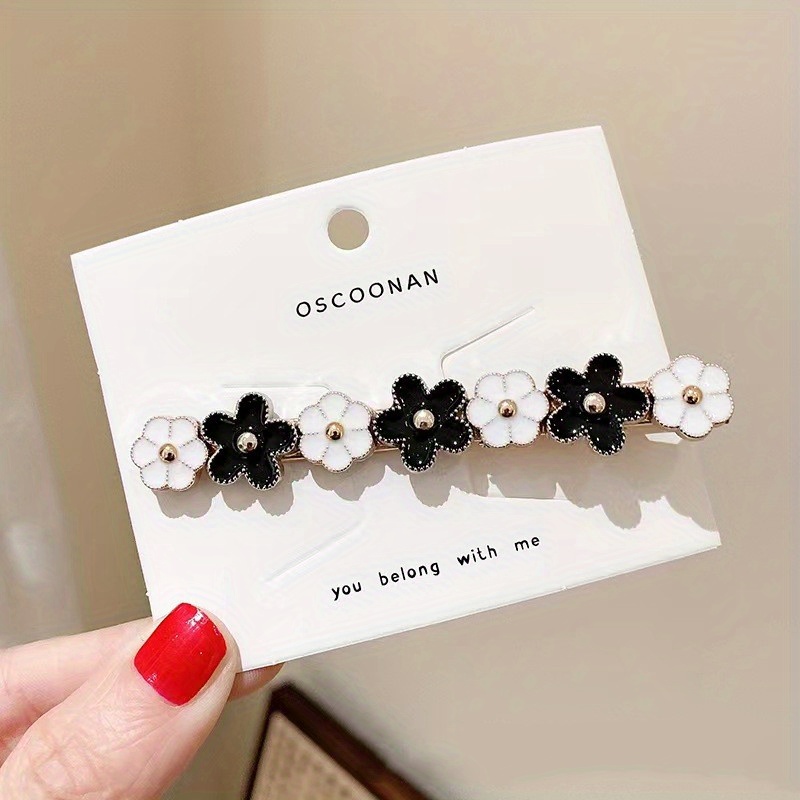Faux Pearl Flower Hair Clip Duck Bill Clip