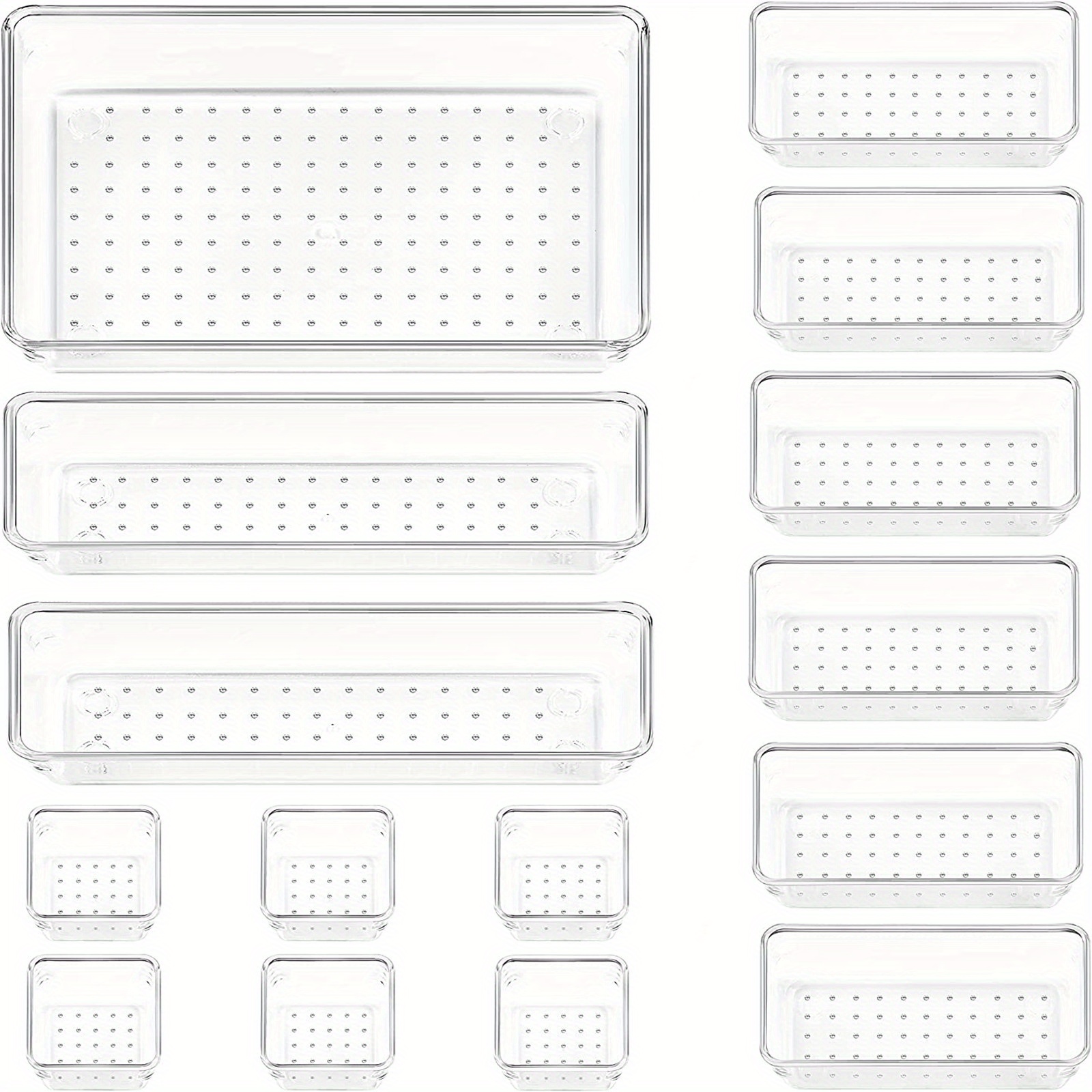 Stackable Clear Drawer Organizer Bins, Bathroom Organizers, Clear Plastic  Storage Bins For Bedroom, Office, Home School, Undersink Organizer - Temu