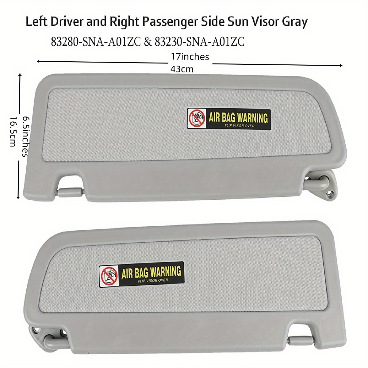 Left Driver Right Passenger Side Sun Visors Honda Civic 2006