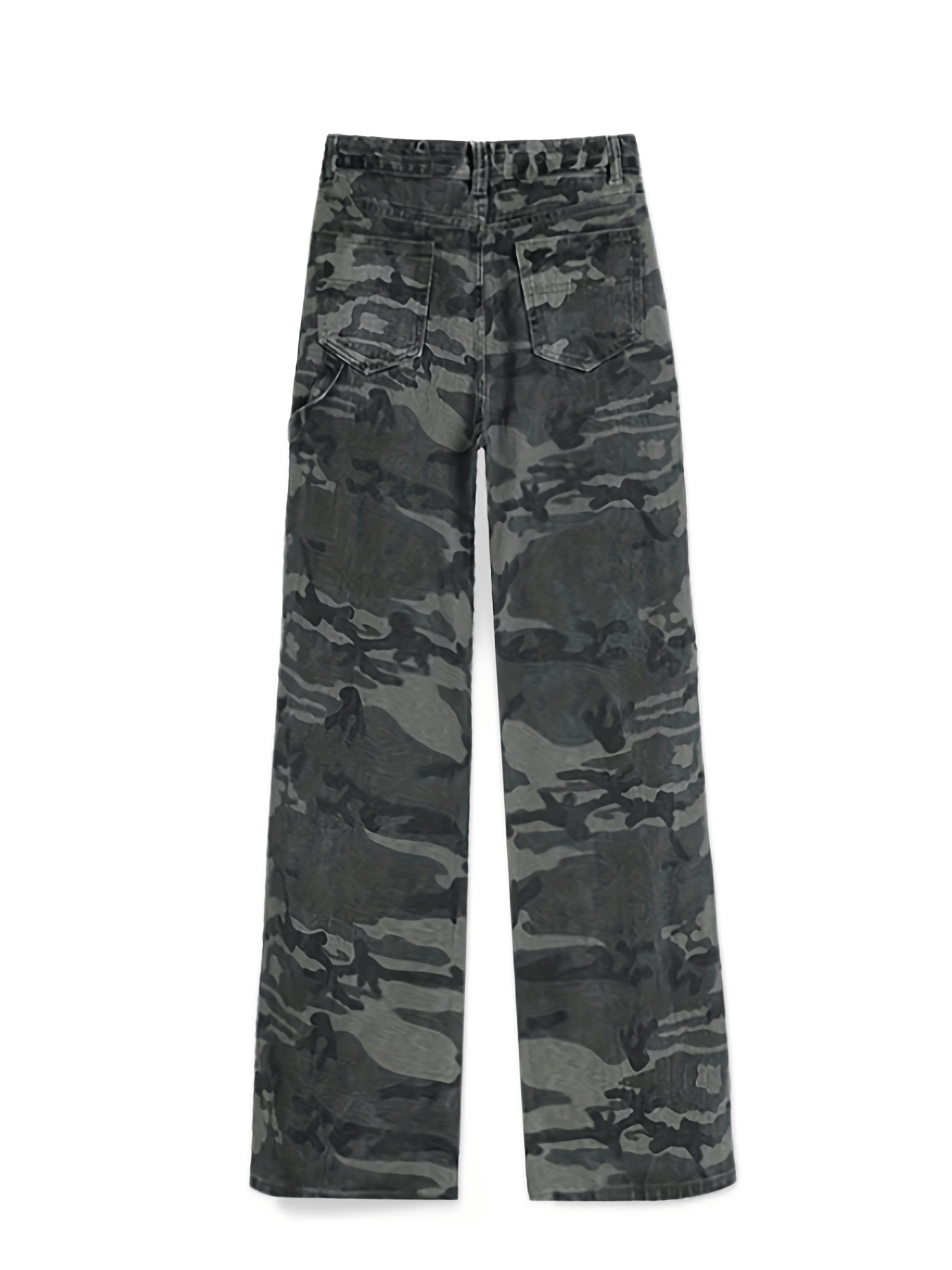 Buy the NWT Womens Black Gray Camouflage High-Rise Straight Leg Cropped  Pants Sz 10