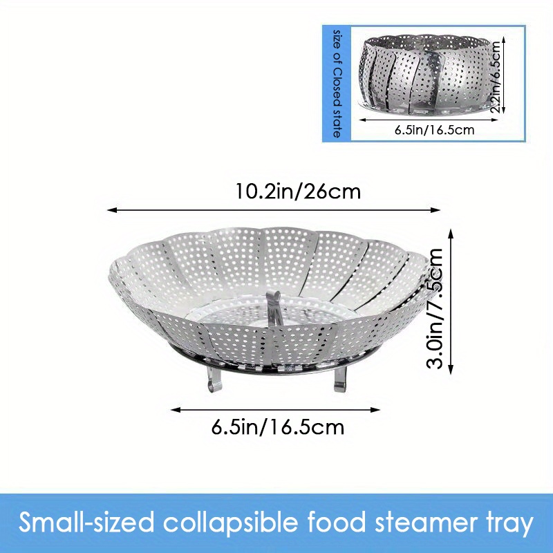 Stainless Steel Collapsible Vegetable Steamer, Small