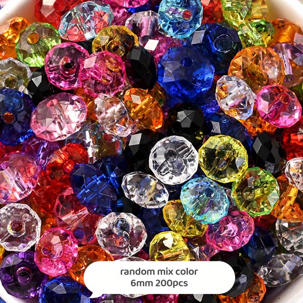 Image of 2d Flat - 50-200pcs 6/8/10mm Random Color Acrylic Spacer Beads Flat Round Beads For Jewelry Making Supplies Handcraft Bracelet Necklace