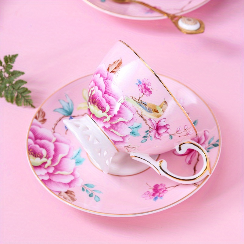 Set, Tazza Da Tè E Piattino In Porcellana Stile Europeo, Tazza Da Caffè E  Piattino In Ceramica Con Motivo Floreale, Tazze Vintage Per Colazione, Tea