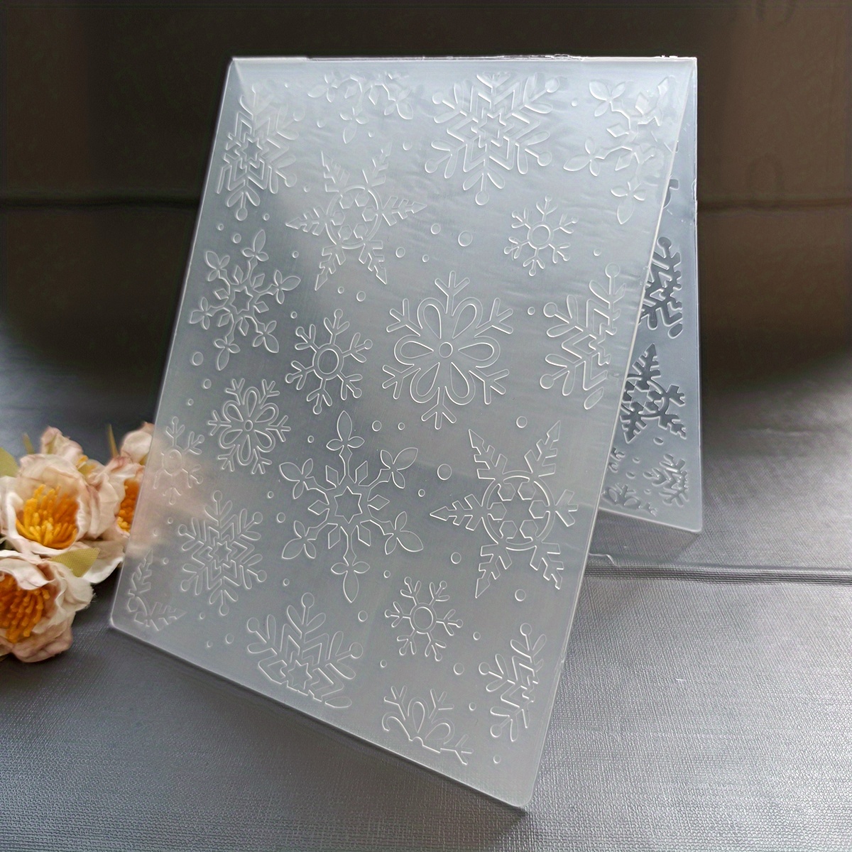 Snow Embossed Folder Plastic Embossing Folders Card Making Temu