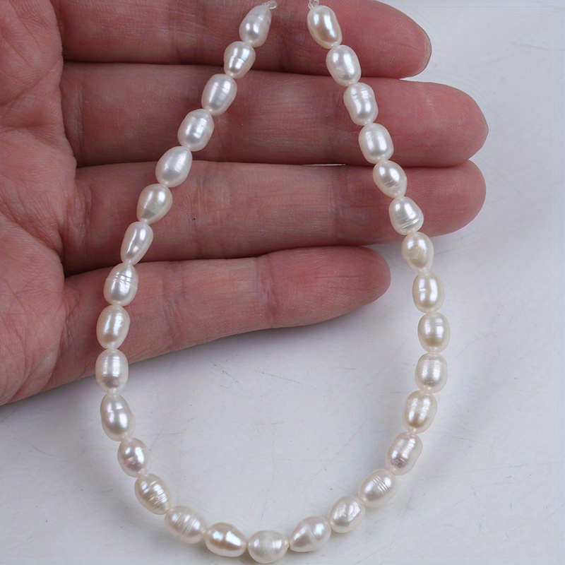 2 Strands Freshwater Pearl Beads Natural Genuine Freshwater Cultured Pearl  Irregular Pearl Beads Freshwater Pearl Beads for Jewelry Making (5-6 mm 6-7