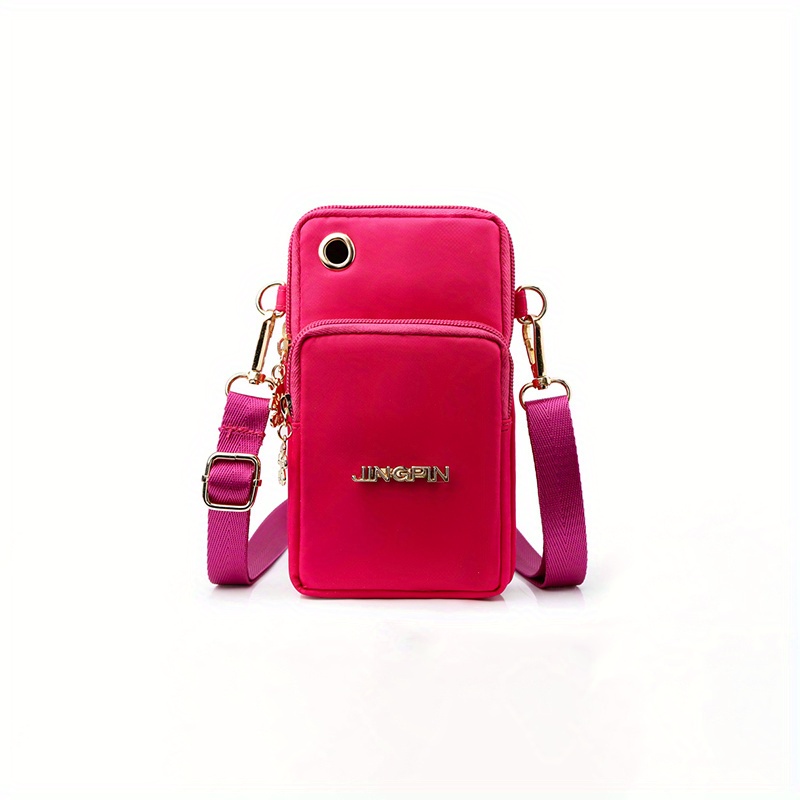 Mini Letter Detail Square Bag, Phone & Coin Crossbody Bag, Nylon