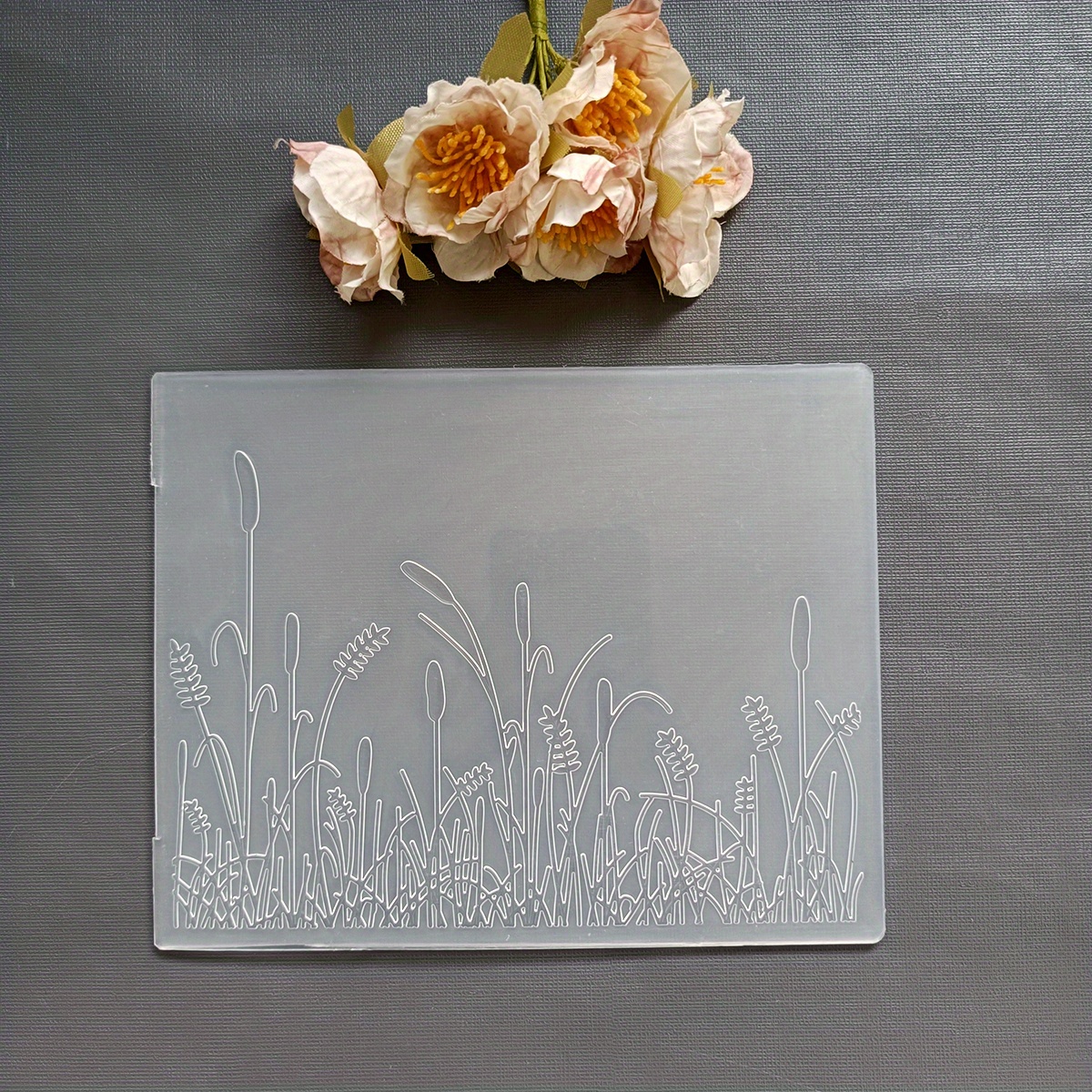 Image of Grass/lawn Embossed Folder Plastic Embossing Folders For Card Making Embossing Machine Template For Paper Craft Album Stamps Decor 15.2 X 12.2 Cm / 6.0 X 4.8 Inches