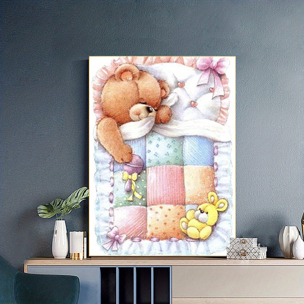 1pc Cartoon Bear Pattern Diamond Painting Kit, 5d Diy Artificial