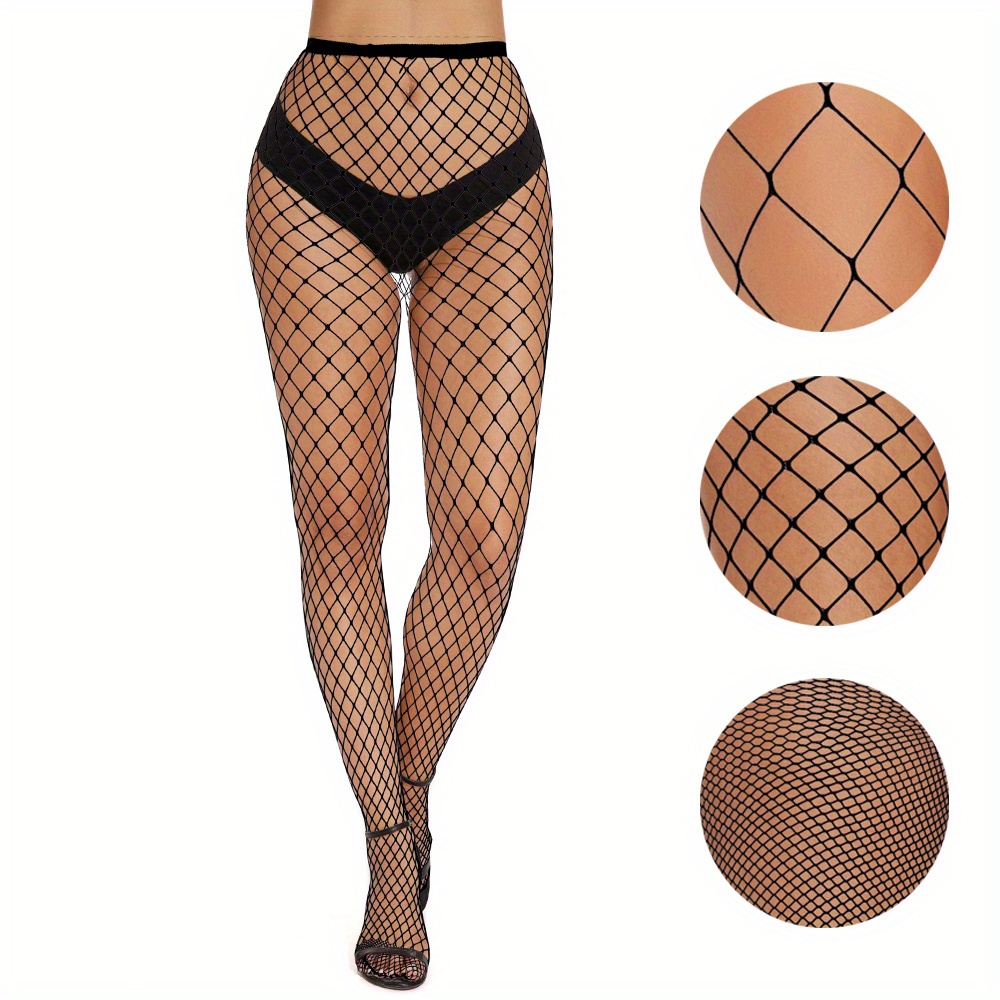 3 Pack Sheer Fishnet Tights, Hollow Out High Waist Mesh Pantyhose, Women's  Stockings & Hosiery