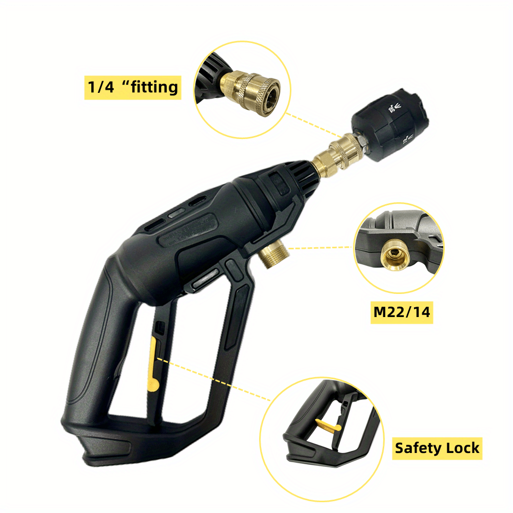 Upgrade Car Wash Kit Short Wand Pressure Washer Gun 5 in 1 - Temu