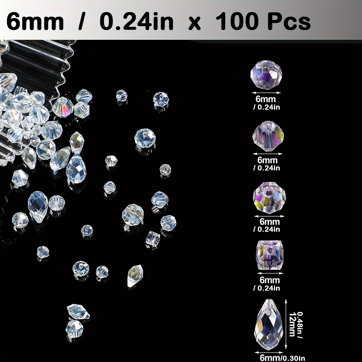 5 Styles Shiny Clear Glass Beads For Crafts Jewelry Making Diy Necklace  Bracelet Earring Kit - Temu Italy