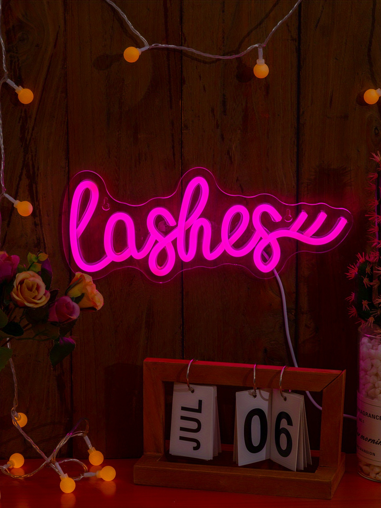 16-inch Lash Neon Sign, Pink Lash Room Decor With Led Neon Lights