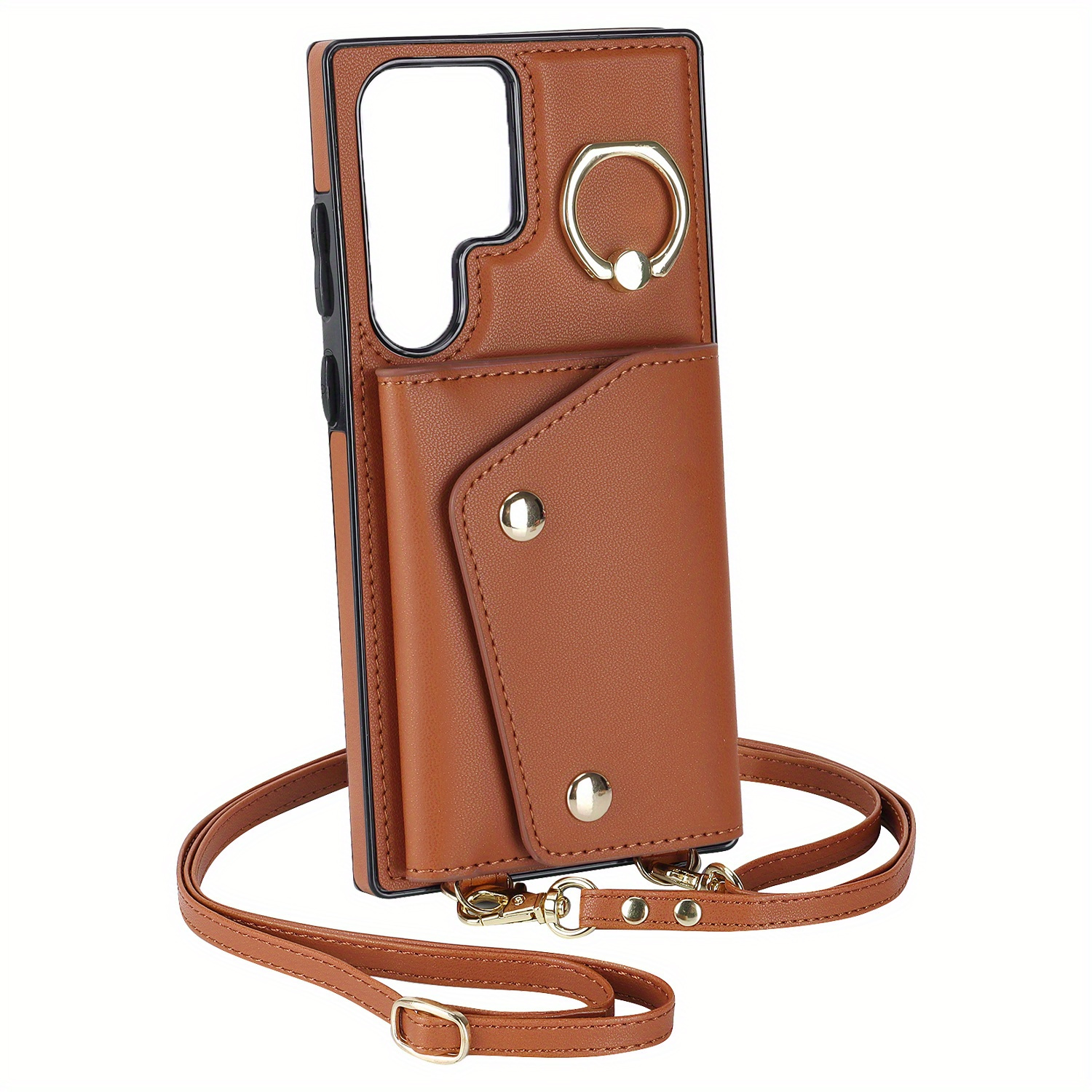 Case for Samsung S23/+/Ultra/A34FE Crossbody Genuine Leather