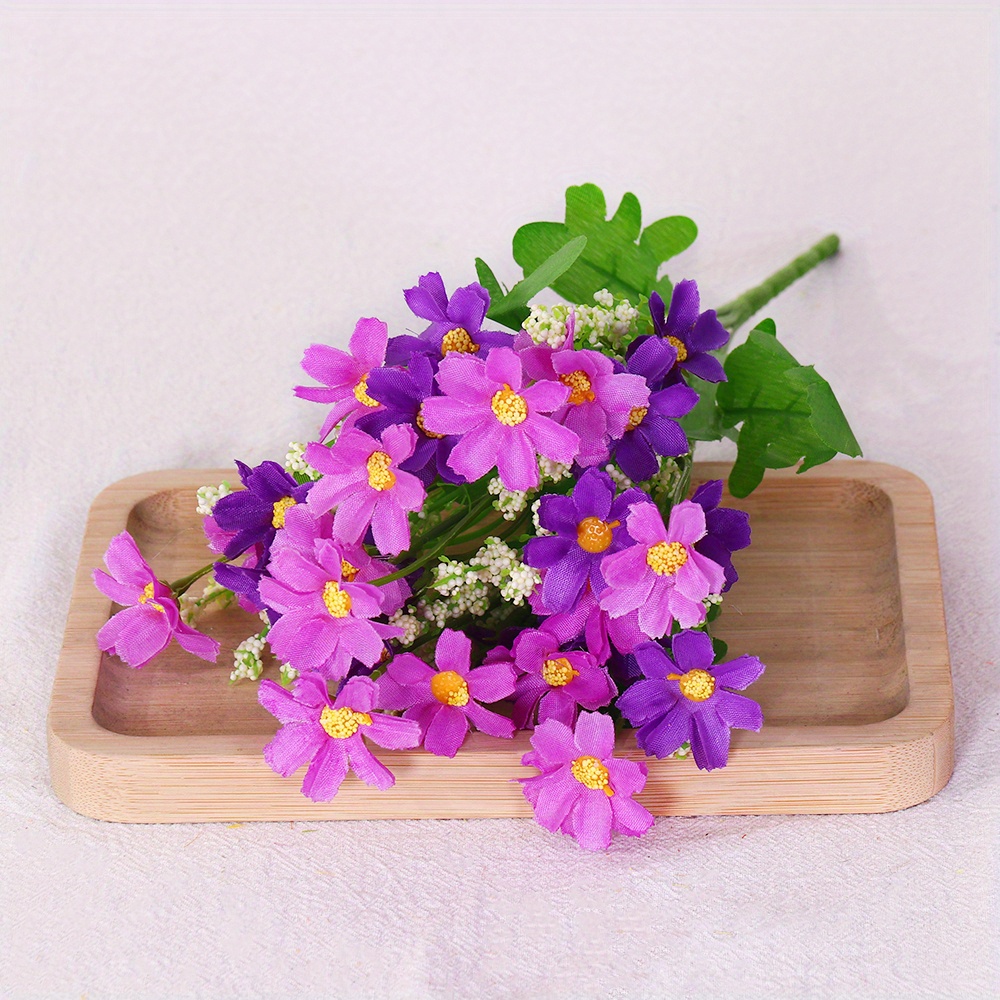10PCS Daisy Artificial Flowers with Long Stem - EpicGadget Purple Daisies  Flowers Arrangement Fall Faux Silk Flower for DIY Wedding Bouquets Crafts