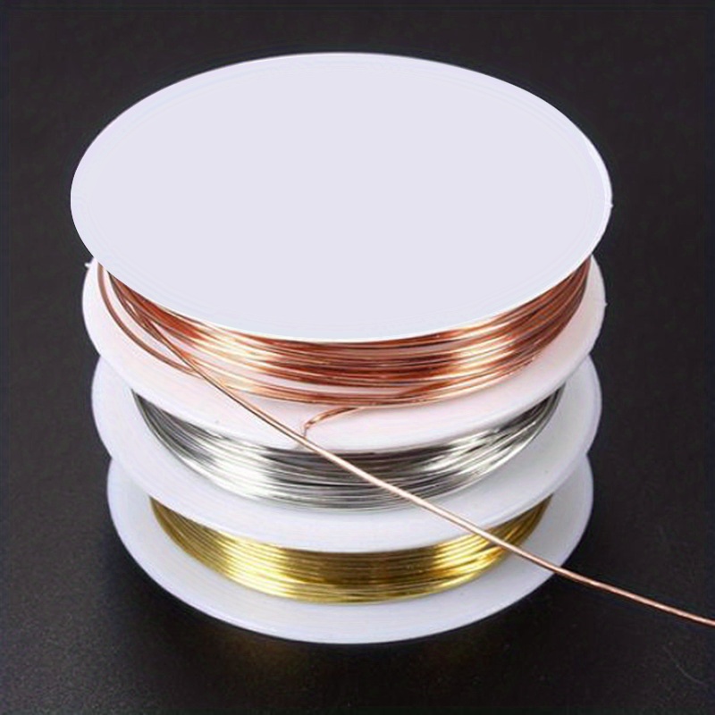 Cheap 1Roll Gold Silver Brass Copper Wire 0.2/0.4/0.6/0.8/1mm Cord String  New Beading Wire Jewelry Making