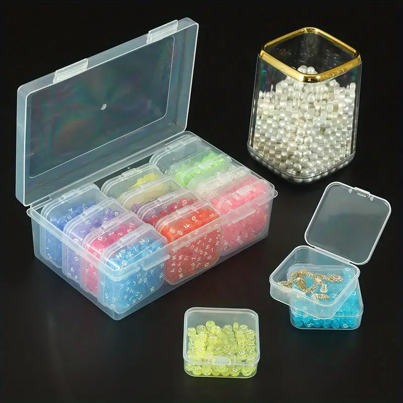 Plastic 28 Slots Clear Nail Tools Jewelry Storage Box Case Organizer Beads