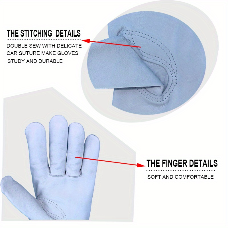 Premium Leather Work Gloves For Men Women Utility Safety - Temu