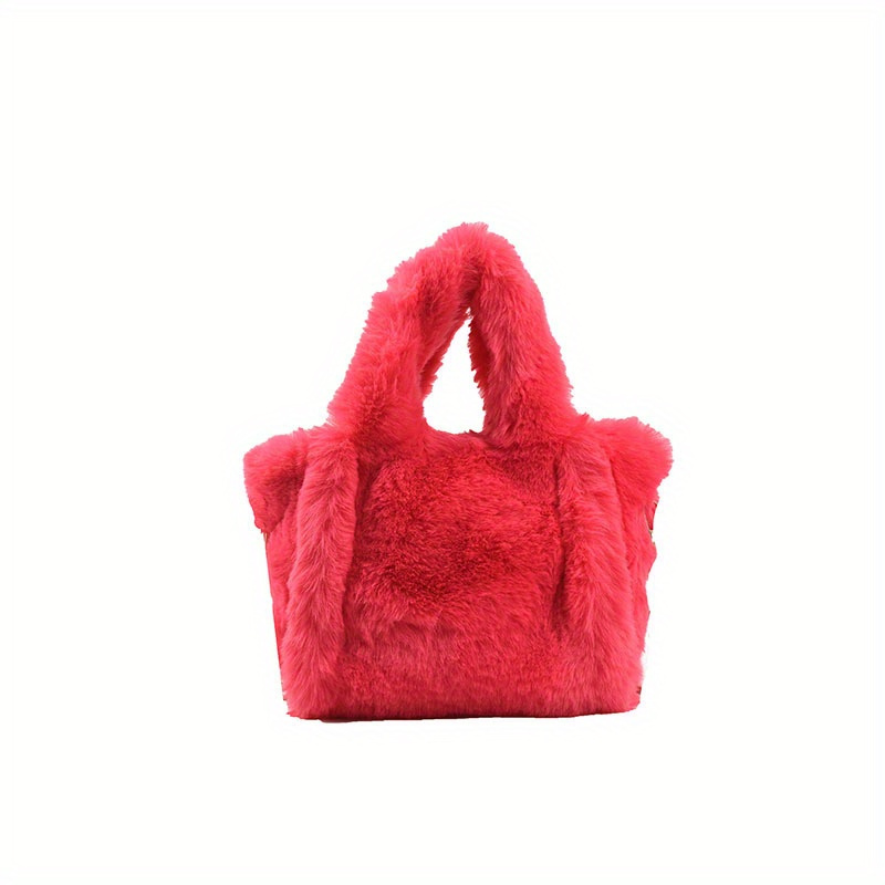 Y2k Plush Tote Bag, Fluffy Aesthetic Fuzzy Underarm Bag, Women's Stylish  Every Day Shoulder Bag & Purse - Temu