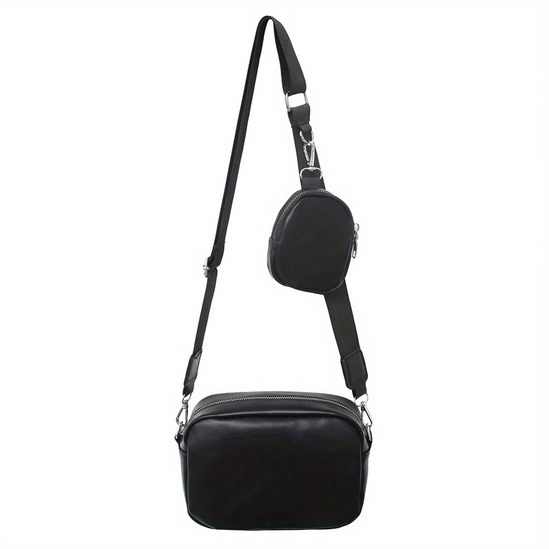 Solid Color Square Crossbody Bag, Minimalist Shoulder Bag With