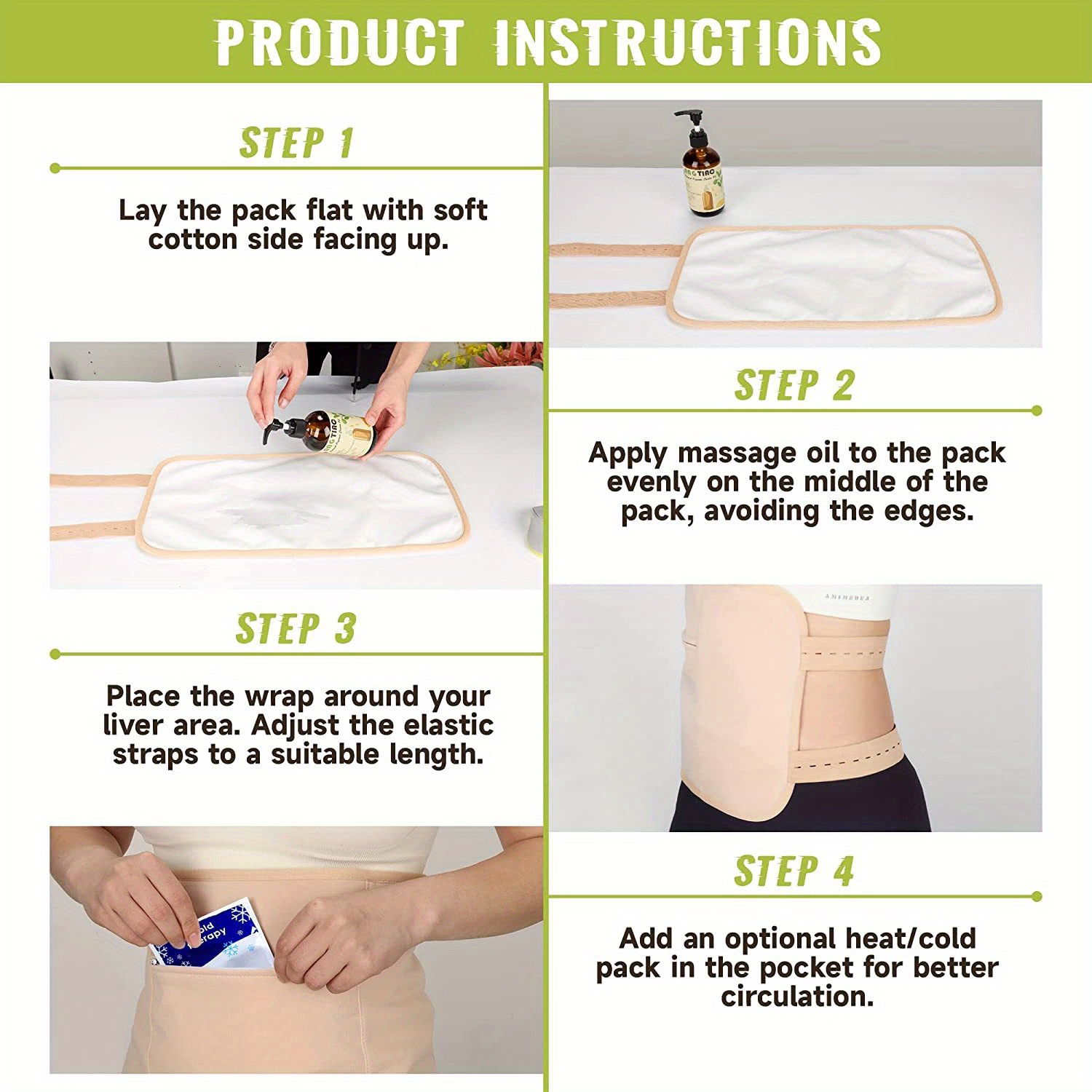 Castor Oil Pack Wrap Castor Oil Compression Wrap Sleeping Temu