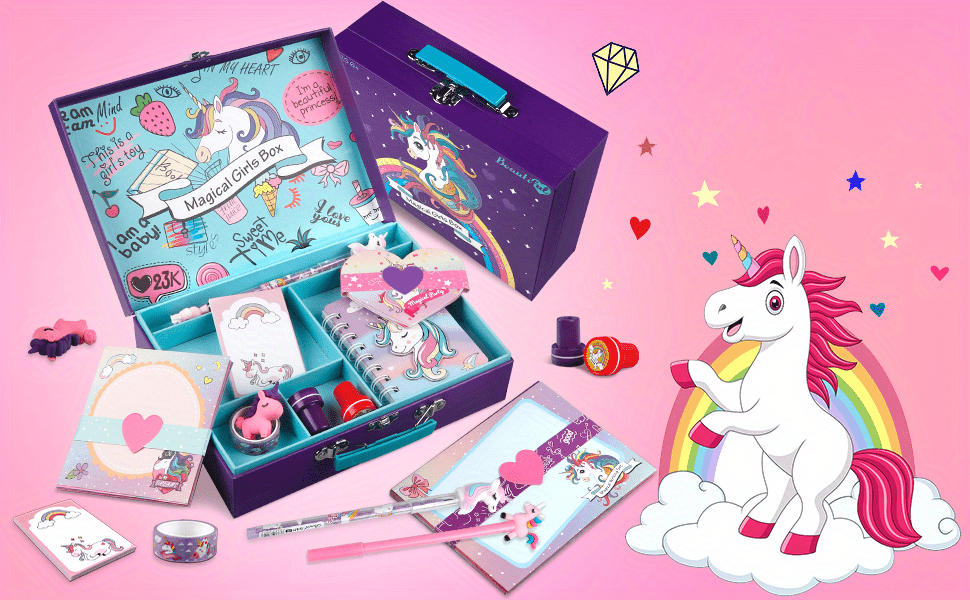  Unicorn Stationery Set for Girls - Unicorn Gifts for Girls Ages  6 7 8 9 10-12 Years Old - Stationary Letter Writing Kit - Unicorn Toys for  6 7 8 Year
