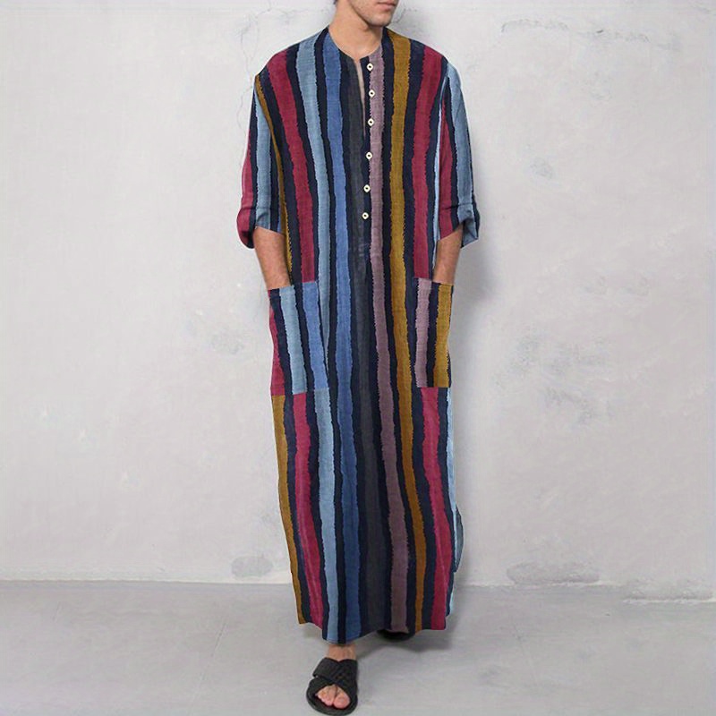 Striped Kimono Jacket For Men