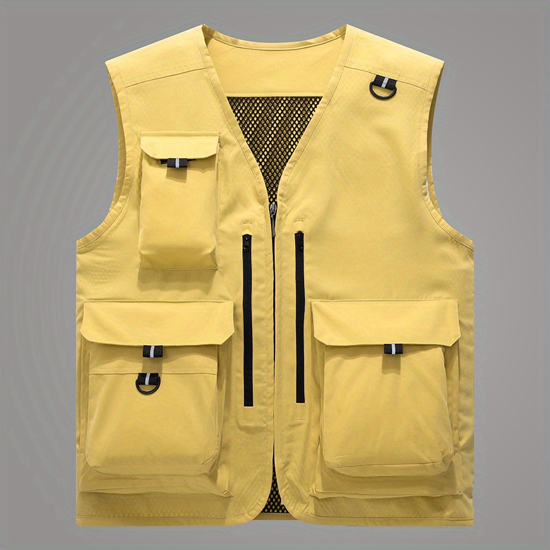 Breathable Mesh Vest Multiple Pockets Outdoor Activities - Temu Canada