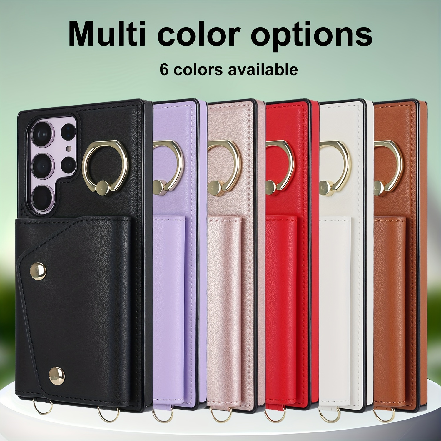 Crossbody Faux Leather Phone Case For Galaxy S23 Ultra S22 Ultra
