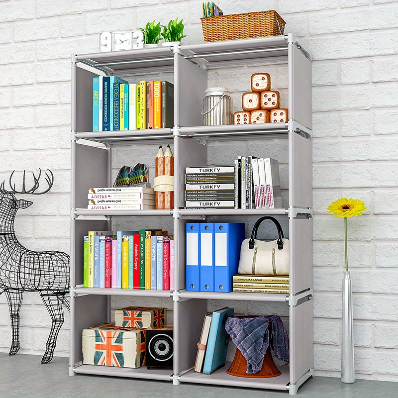 1pc Double-layer Large Capacity Countertop Storage Rack Modern Minimalist  Black Bookshelf For Bedroom, Kitchen, Bathroom