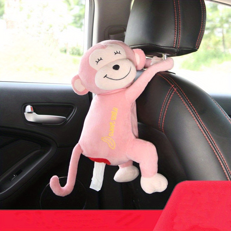 Leather Monkey Car Tissue Box Creative Armrest Box Cartoon - Temu