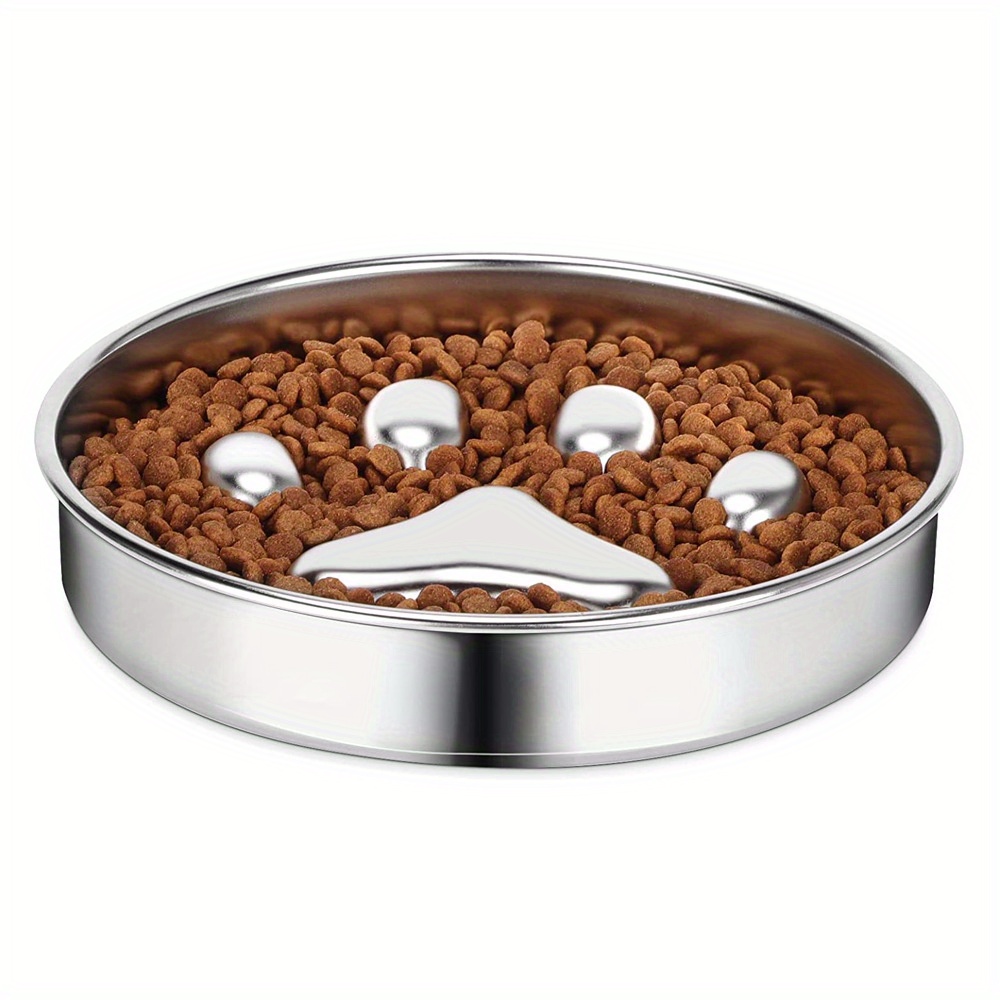 Stainless Steel Anti-choking Dog Feeder Bowl, Durable Slow Feeder Dog  Feeding Drinking Basin Dog Puzzle Food Bowl - Temu