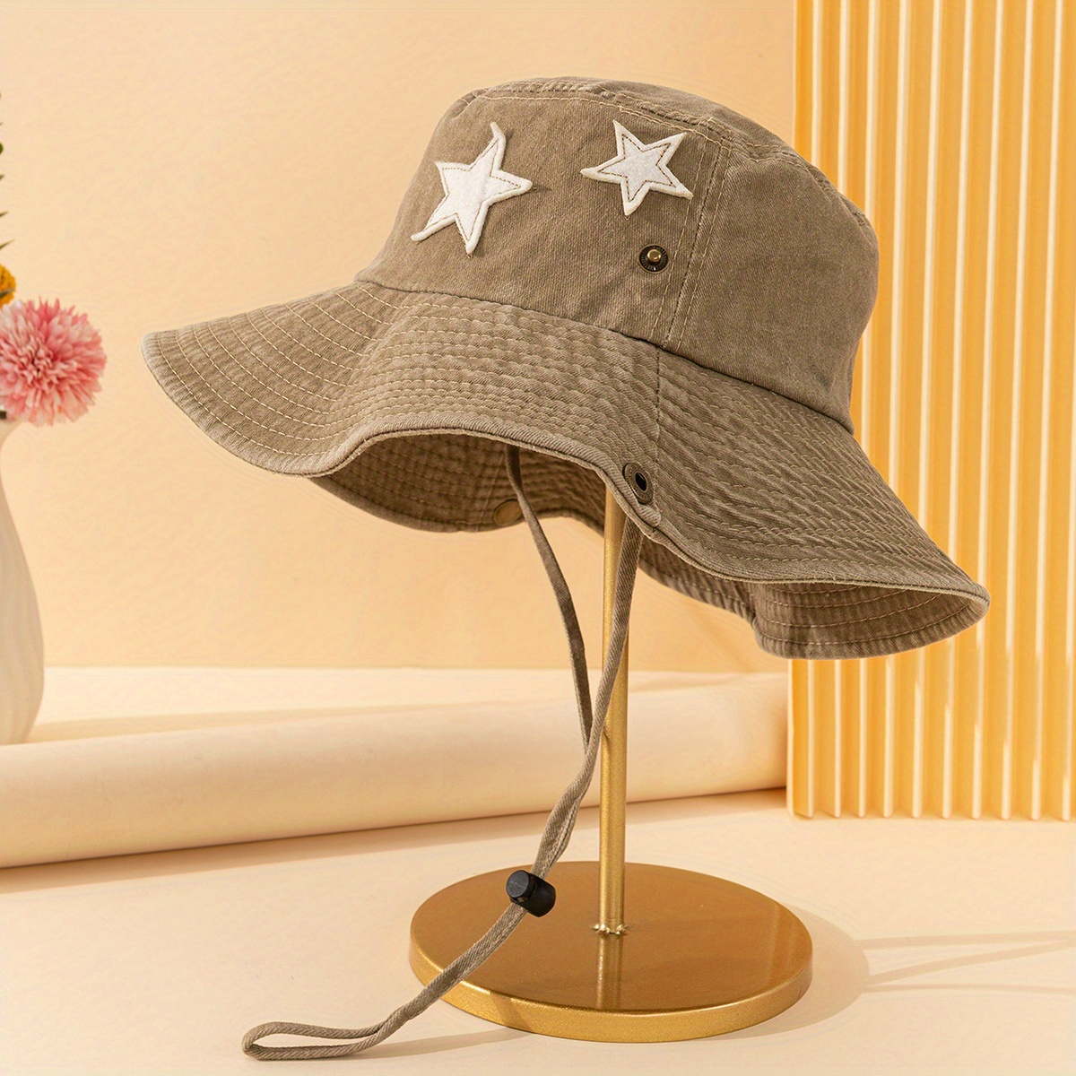 Star Patch Cowboy Bucket Hat Vintage Washed Distressed - Temu