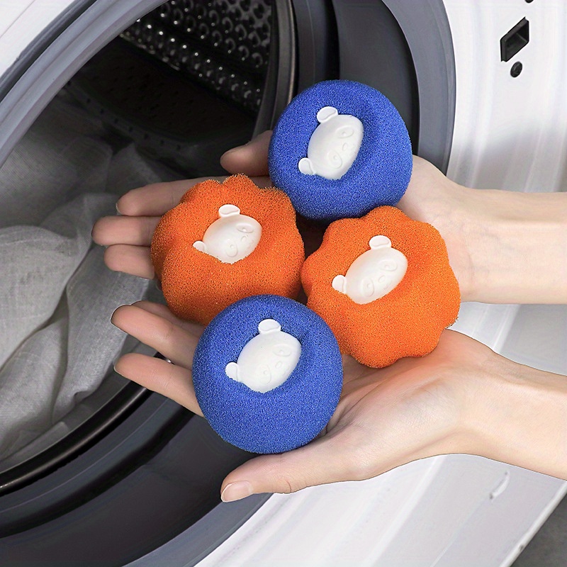 6 bolas de limpieza de absorción antienrollamiento para eliminación de  pelo, reutilizable, para lavadora, recogedor de pelo, bola de lavandería,  bola