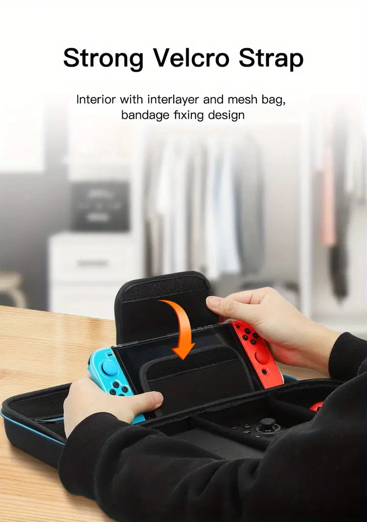 for nintendo switch switch oled storage bag large capacity free storage a full set of game console accessories organizing bag waterproof and anti pressure portable hard bag details 5