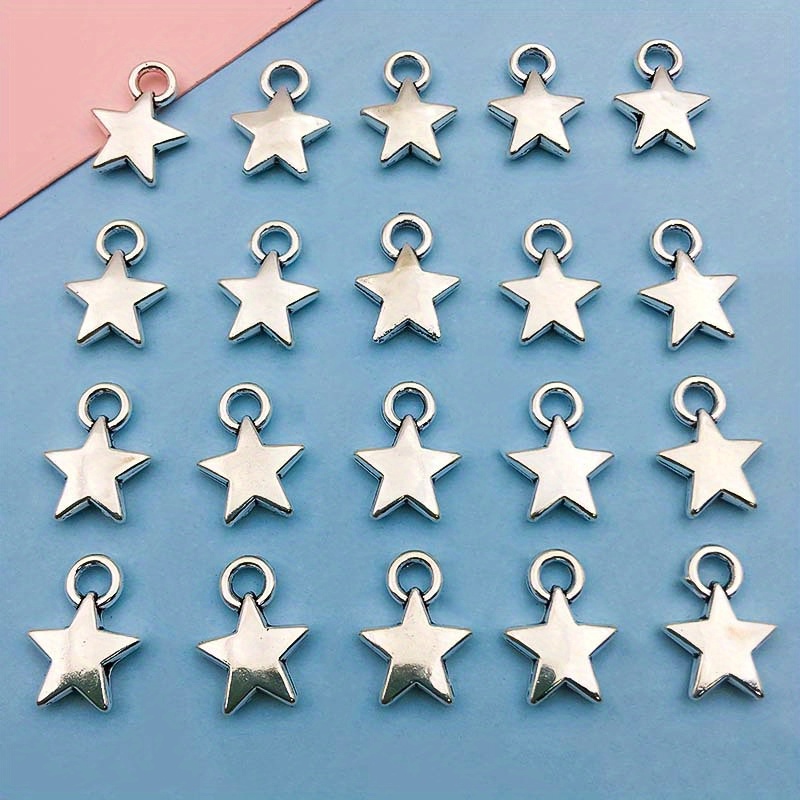 Zinc Alloy Antique Silver Moon Star Shape Charms, DIY Jewelry Making Set