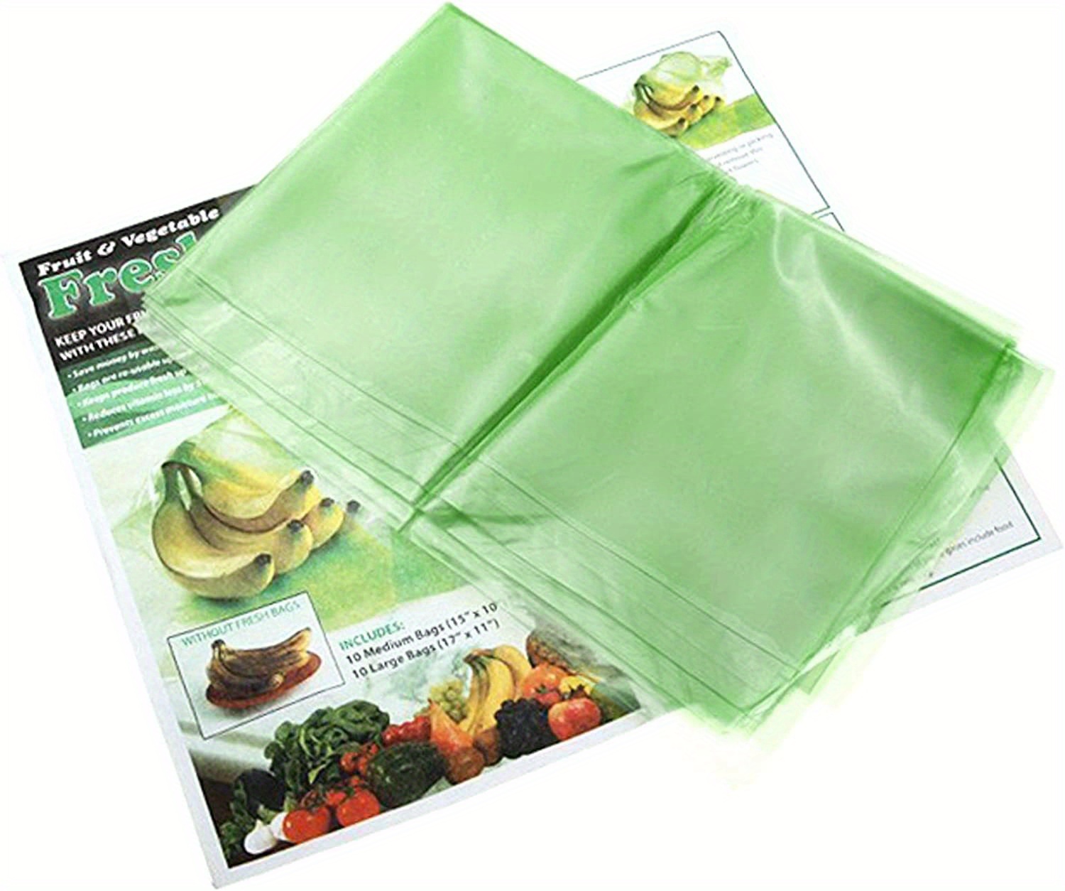 Keep It Fresh Produce Bags - BPA Free Reusable Freshness Green Bags Food