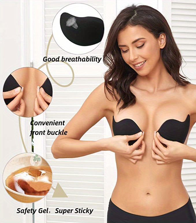 Seamless Wireless Adhesive Stick Bra Strapless Push Up Bras Women Sexy  Backless Lingerie Invisible Silicone Bralette - Temu Portugal