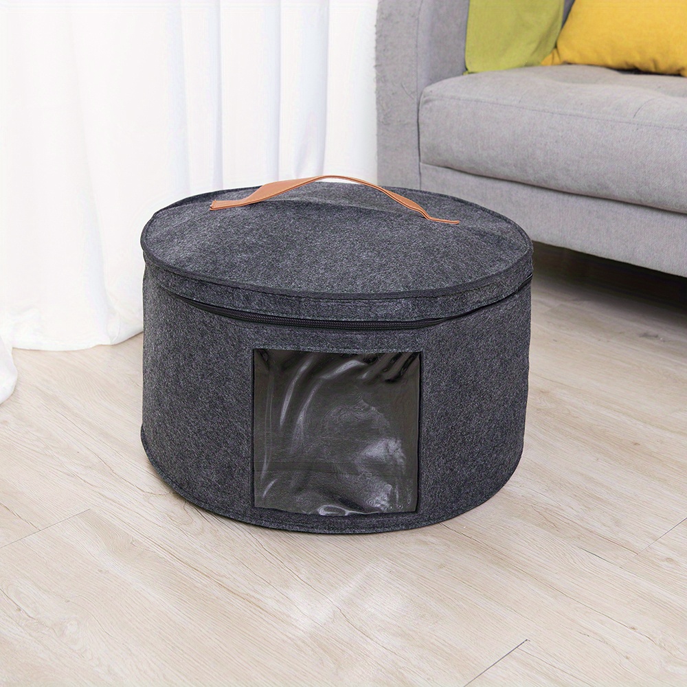 Hat Box Hat Storage Box Foldable for Women Men, Portable Felt Round Hat  Organizer Box, Collapsible Hat Organizer for Toy Storage, Hats, Clothes  Gray