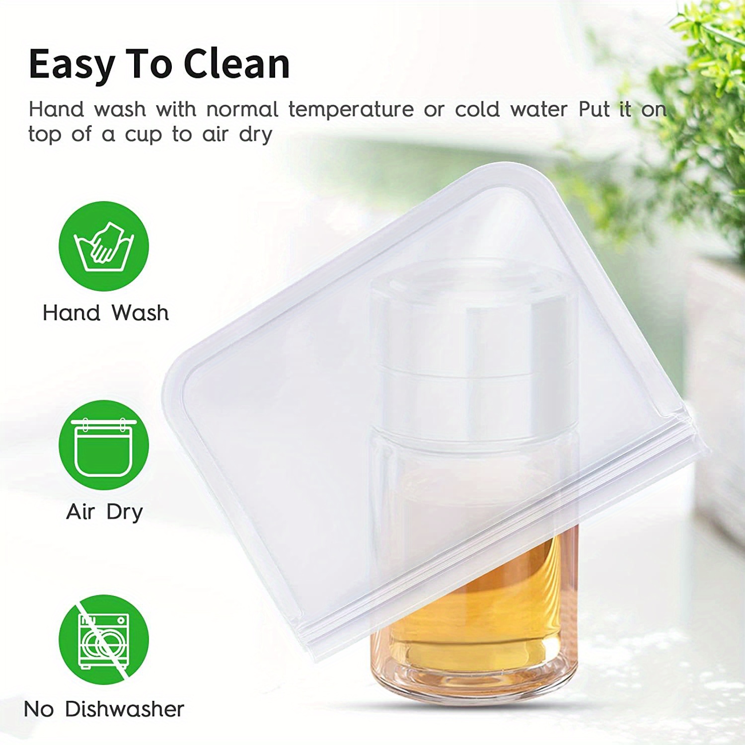 10pcs storage bags dishwasher safe reusable freezer bags bpa free extra thickened reusable storage bags leakproof silicone and plastic free storage bag for meats cereal sandwich snack kitchen organizers and storage kitchen accessories details 7