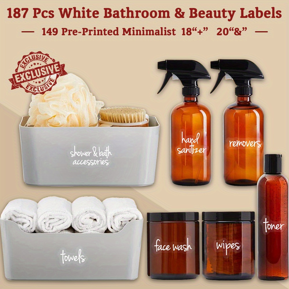 Kitchen Labels bathroom beauty Script Labels Mega Set the - Temu
