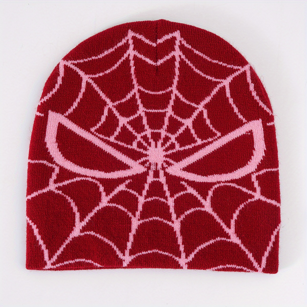 Y2k Spider Web Jacquard Beanie Unisex Hip Hop Skull Elastic Warm