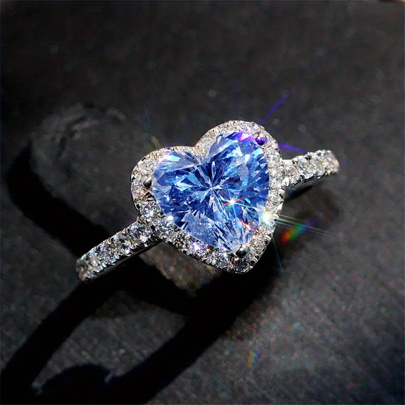Coquette Style Promise Ring Inlaid Heart Shape Zirconia - Temu