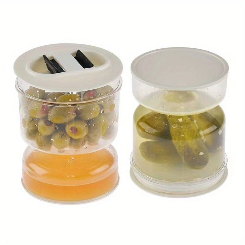 Barattolo a clessidra, barattolo sottaceto con filtro e clip, sigillante a  clessidra sottaceto contenitore per olive, separatore di succo,  conservazione degli alimenti, 1 pezzo, colore trasparente