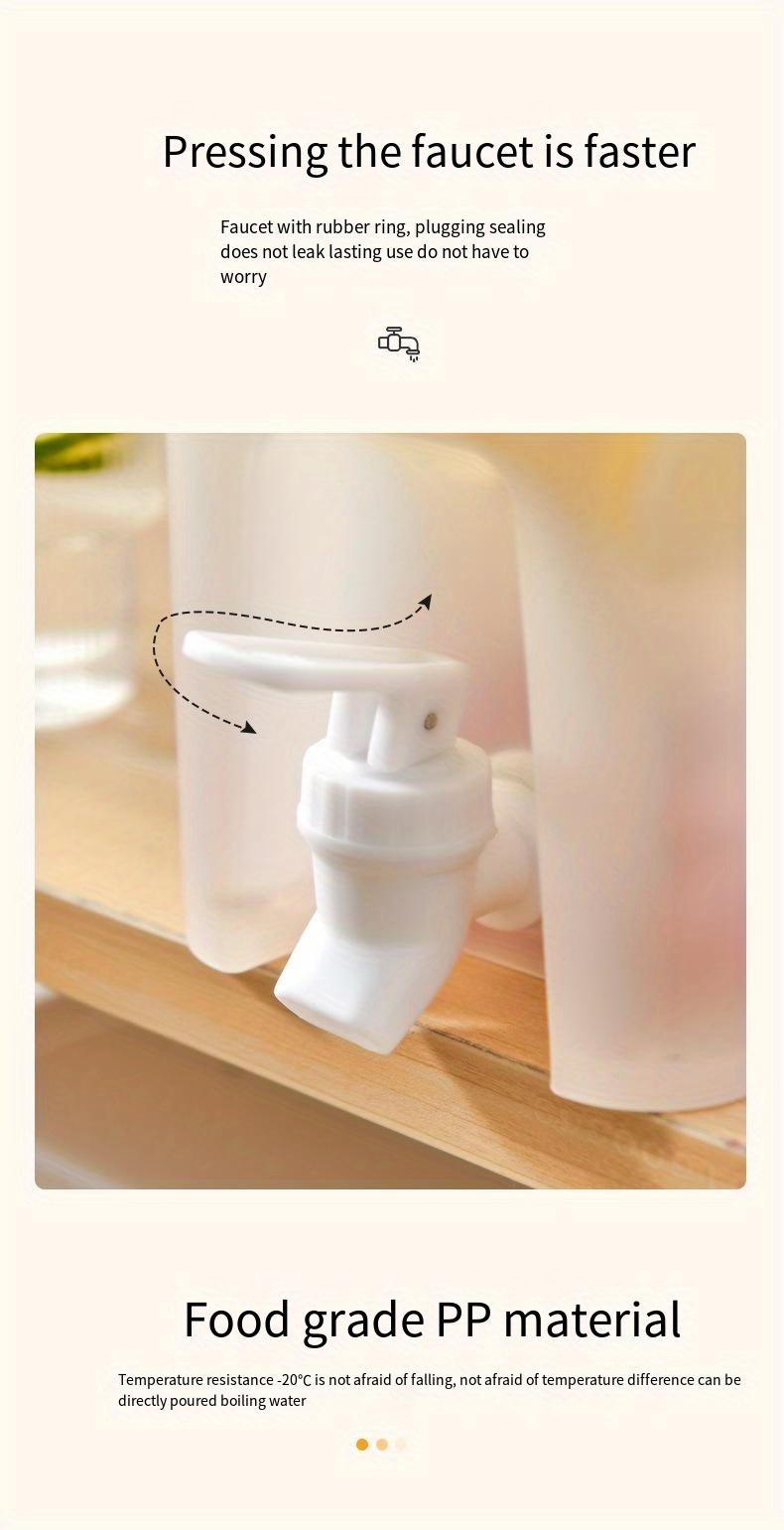 1pc cold kettle with faucet in refrigerator drink dispenser for fridge plastic water jug fruit teapot lemonade bucket drink container for fridge 3 5l 1 gallon details 4