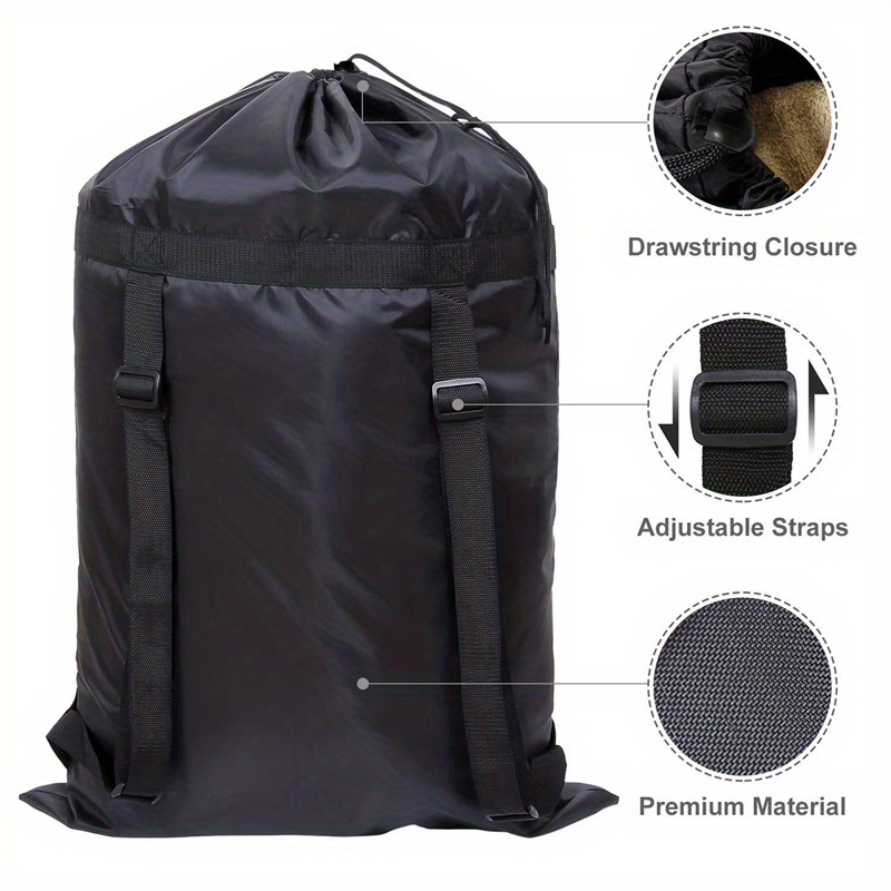 Large Capacity Laundry Bag, Heavy Duty Polyester Washing Backpack, With 2  Adjustable Shoulder Straps, Dirty Clothes Storage Bag, Suitable For School  Camping And Outdoor Activities - Temu