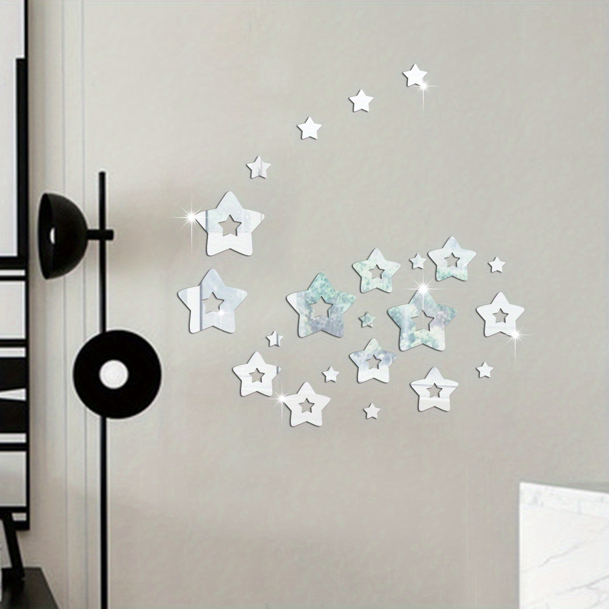 Hollow Star Mirror Stickers Suitable Decorating Home Wall - Temu New ...