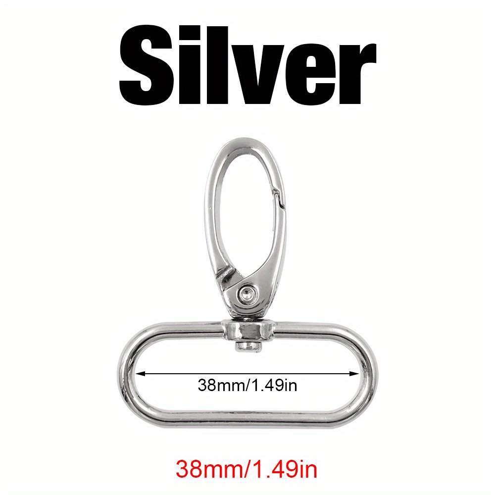 Image of 5pcs 16mm-38mm Metal Swivel Bags Strap Buckles | Lobster Clasp Collar Carabiner Snap Hook, Mixed Color Alloy, Keychain Bags Part Accessories
