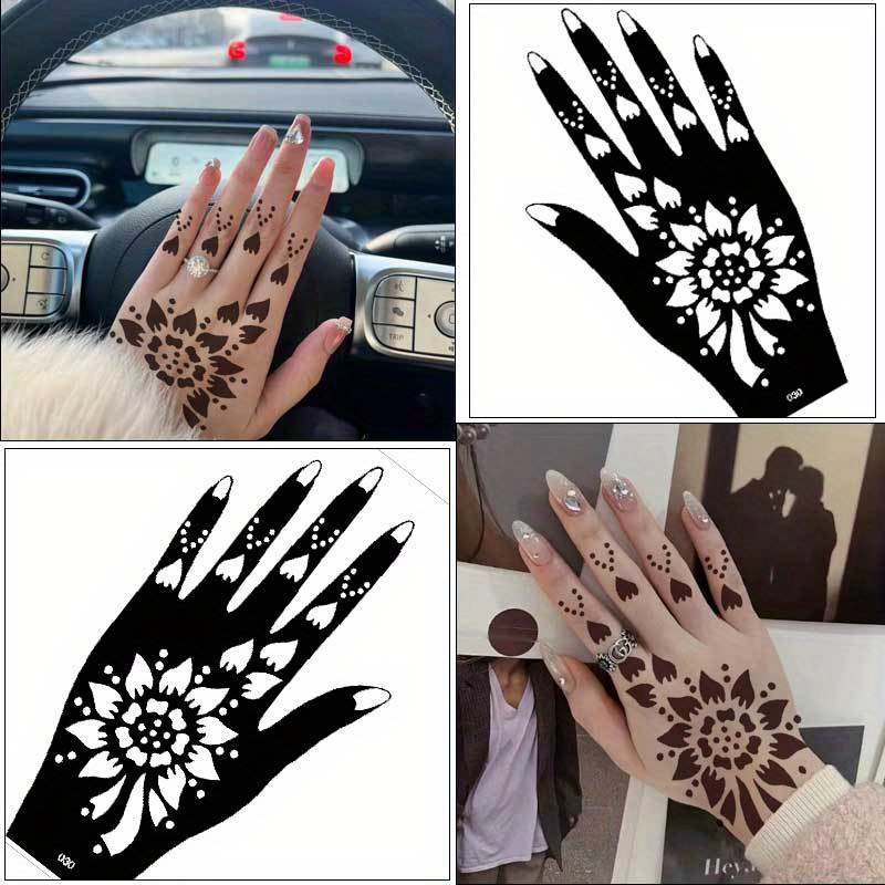 Henna Stencil Hand Tattoo Body Art Sticker Template India Tattoo