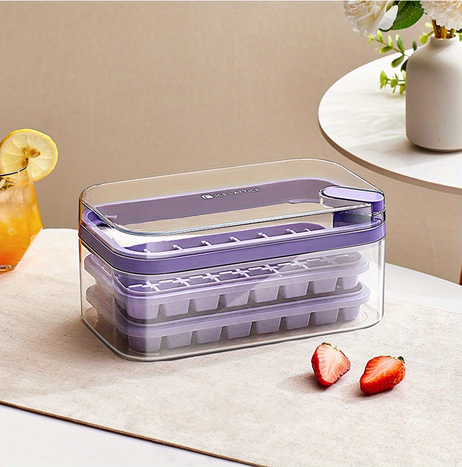 Press Type Ice Mold, Box One-button Ice Cube Maker, 1 Ice Tray Making Mold  With Storage Box And Lid Bar, Kitchen Accessories - Temu