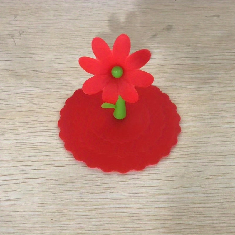 Cartoon Flower-shaped Silicone Cup Lid - Dustproof And Leakproof